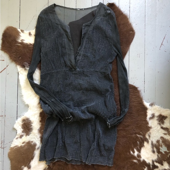 Sheer silk devore (burnout) dress - Picture 4 of 7